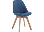 Sedia Da Pranzo Con Rivestimento In Tessuto - Sedia Per Visitatori - Seduta Confortevole - Struttura In Legno Di Faggio | Colore: Blu | Colore Abbigliamento: Naturale