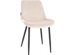 Sedia Da Pranzo Samt - Seduta In Velluto - Elevato Comfort Di Seduta - Struttura In Metallo Nero Opaco | Colore: Crema