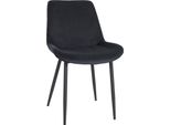 Sedia Da Pranzo Samt - Seduta In Velluto - Elevato Comfort Di Seduta - Struttura In Metallo Nero Opaco | Colore: Nero
