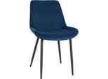 Sedia Da Pranzo Samt - Seduta In Velluto - Elevato Comfort Di Seduta - Struttura In Metallo Nero Opaco | Colore: Blu