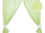 Set Di 2 Tende Per Il Bagno - Tende Per Bambini - Cotone Lavabile - Strisce Verdi