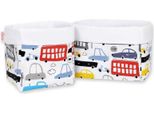 Set Di 2 Cestini Portaoggetti - Organizer - 100% Cotone, Lavabili In Lavatrice, Per La Cameretta Del Bambino