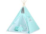 Tenda Tipi Per Bambini - Tenda Tipi - Leggera E Portatile - 100 % Cotone - Con Piume Decorative