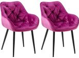 Set Di 2 Sedie Da Pranzo In Velluto - Set Di Sedie - Design Moderno E Comfort | Colore: Viola