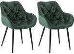 Set Di 2 Sedie Da Pranzo In Velluto - Set Di Sedie - Design Moderno E Comfort | Colore: Verde
