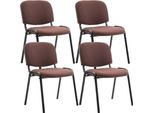 Set Di 4 Sedie Per Visitatori - Sedie Da Conferenza - Comfort E Risparmio Di Spazio Colore: Marrone