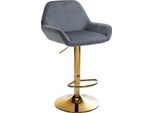 Sgabello Da Bar In Velluto - Sgabello - Elevato Comfort Di Seduta, Regolabile E Girevole | Colore: Grigio Scuro