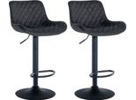 Set Di 2 Sgabelli Da Bar - Sgabelli Alti - Girevoli A 360°, Ottimo Comfort Ed Eleganza | Colore: Nero | Materiale: Morbido