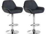 Set Di 2 Sgabelli Da Bar - Sedute In Velluto - Altezza Regolabile, Girevole A 360° | Colore: Nero | Materiale Base: Metallo Cromato
