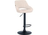 Sgabello Moderno - Sgabello - Altezza Regolabile, Girevole A 360° E Rivestimento In Tessuto | Colore: Crema | Colore Base: Nero