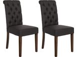 Set Di 2 Sedie Da Pranzo - Sedie Da Cucina - Comodo Rivestimento In Velluto | Colore: Nero | Materiale: Polvere