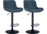 Set Di 2 Sgabelli Da Bar - Sgabelli Alti - Girevoli A 360°, Ottimo Comfort Ed Eleganza | Colore: Blu | Materiale: Polvere