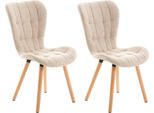 Set Di 2 Sedie Da Pranzo, Sedie Da Pranzo, Imbottitura Confortevole, Look Moderno, Colore: Crema | Materiale: Polvere