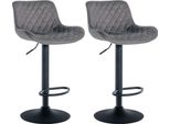 Set Di 2 Sgabelli Da Bar - Sgabelli Alti - Girevoli A 360°, Ottimo Comfort Ed Eleganza | Colore: Grigio Scuro. Materiale: Morbido
