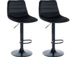 Set Di 2 Sgabelli Da Bar In Velluto - Design Ergonomico - Comfort Ottimale - Regolazione Continua