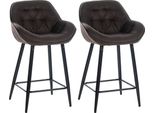 Set Di 2 Sgabelli Da Bar - Sgabello - Elevato Comfort Di Seduta Con Rivestimento In Velluto | Colore: Marrone | Materiale: Polvere
