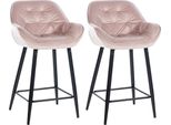 Set Di 2 Sgabelli Da Bar - Sgabello - Elevato Comfort Di Seduta Con Rivestimento In Velluto | Colore: Rosa | Materiale: Morbido