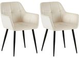 Set Di 2 Sedie Da Pranzo In Velluto - Sedie Da Cucina - Elevato Comfort - Robusta Struttura In Metallo