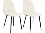 Set Di 2 Sedie Da Pranzo - Sedie In Velluto - Comfort Ergonomico - Crema, Struttura In Metallo Robusto