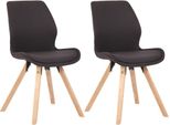 Set Di Sedie A Secchiello - Sedie Per Visitatori - Posizione Di Seduta Confortevole, Polipropilene E Pelle Finta | Colore: Nero | Materiale: Polvere