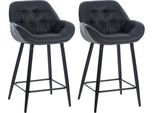 Set Di 2 Sgabelli Da Bar - Sgabello - Elevato Comfort Di Seduta Con Rivestimento In Velluto | Colore: Grigio Scuro, Materiale: Polvere