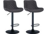 Set Di 2 Sgabelli Da Bar - Sgabelli Alti - Girevoli A 360°, Ottimo Comfort Ed Eleganza | Colore: Nero | Materiale: Polvere