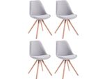 Set Di Quattro Sedie Per Visitatori - Sedie Per Ospiti - Design Elegante Con Robusta Struttura In Legno | Colore: Grigio | Colore Dell'abbigliamento: Naturale