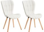 Set Di 2 Sedie Da Pranzo, Sedie Da Pranzo, Imbottitura Confortevole, Look Moderno, Colore: Bianco | Materiale: Pelle Finta