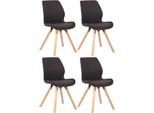 Set Di Quattro Sedie Da Pranzo - Sedie Per Visitatori - Seduta Confortevole | Colore: Nero | Materiale: Polvere