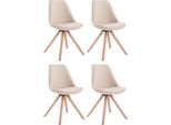 Set Di Quattro Sedie Per Visitatori In Tessuto - Sedie Per Ospiti - Ottimo Comfort Di Seduta | Colore: Crema | Colore Dell'abbigliamento: Naturale