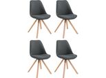 Set Di Quattro Sedie Per Visitatori In Tessuto - Sedie Per Ospiti - Ottimo Comfort Di Seduta | Colore: Grigio Scuro. Colore Dell'abbigliamento: Naturale