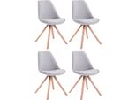 Set Di Quattro Sedie Per Visitatori In Tessuto - Sedie Per Ospiti - Ottimo Comfort Di Seduta | Colore: Grigio | Colore Dell'abbigliamento: Naturale