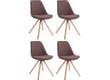 Set Di Quattro Sedie Per Visitatori - Sedie Per Ospiti - Design Elegante Con Robusta Struttura In Legno | Colore: Marrone | Colore Dell'abbigliamento: Naturale