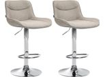 Set Di 2 Sgabelli Da Bar In Tessuto - Sgabello Girevole - Altezza Regolabile E Comfort Ergonomico