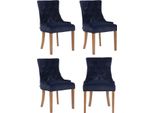 Set Di 4 Sedie Da Pranzo In Velluto - Sedie Da Pranzo - Elevato Comfort Di Seduta