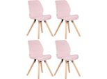 Set Di Quattro Sedie Da Pranzo - Sedie Per Visitatori - Seduta Confortevole | Colore: Rosa | Materiale: Morbido