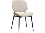Elegante Sedia Da Pranzo - Sedia Da Cucina - Seduta Comoda E Durevole. Colore: Noce/Crema | Materiale: Polvere