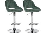 Set Di 2 Sgabelli Da Bar Moderni In Velluto - Velluto - Altezza Regolabile, Funzione Girevole A 360°