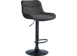 Sgabello Da Bar Regolabile - Sgabello Girevole - Comfort Ergonomico, Tessuto Resistente | Colore: Grigio Scuro, Colore Base: Nero