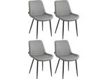 Set Di 4 Sedie Da Pranzo In Velluto - Sedie In Velluto - Massimo Comfort Di Seduta