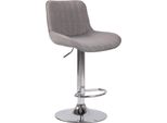 Elegante Sgabello Da Bar - Sgabello Alto - Altezza Regolabile, Tessuto Di Facile Manutenzione | Colore: Grigio | Colore Base: Cromo