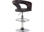 Sgabello Da Bar Regolabile - Sgabello - Regolabile In Altezza, Girevole A 360°, Comodo | Colore: Marrone | Materiale: Pelle Finta