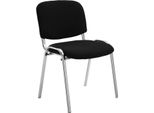 Sedia Per Visitatori Impilabile - Sedia Per Riunioni - Sedile Trapuntato Per Il Massimo Comfort | Colore: Nero
