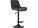 Elegante Sgabello Da Bar - Sgabello Alto - Regolabile In Altezza, Tessuto Di Facile Manutenzione | Colore: Grigio Scuro, Colore Base: Nero