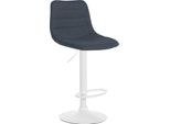 Sgabello Da Bar In Tessuto - Sgabello Di Design - Regolabile In Altezza E Ruotabile A 360° | Colore: Grigio Scuro, Colore Base: Bianco