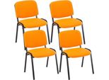 Set Di 4 Sedie Per Visitatori Impilabili - Sedie Da Conferenza - Salvaspazio, Comode, Arancioni