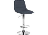 Sgabello Da Bar In Tessuto - Sgabello Di Design - Regolabile In Altezza E Ruotabile A 360° | Colore: Grigio Scuro, Colore Base: Cromo
