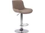 Elegante Sgabello Da Bar - Sgabello Alto - Altezza Regolabile, Tessuto Di Facile Manutenzione | Colore: Taupe | Colore Base: Cromo