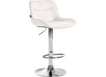Sgabello Da Bar Regolabile In Velluto - Sgabello - Girevole A 360°, Alto Comfort | Colore: Crema | Colore Base: Cromo