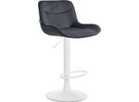 Sgabello Da Bar Regolabile In Velluto - Sgabello - Girevole A 360°, Alto Comfort | Colore: Nero | Colore Base: Bianco